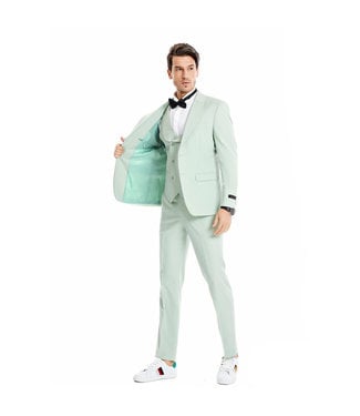 Tazzio Tazzio 2 Button Peak Lapel Suit -3 Piece - Mint