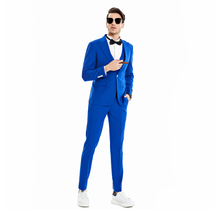 Tazzio 1 Button Pinstripe Suit - 3 Piece - Royal Blue
