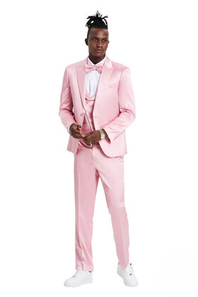 Tazzio Sharkskin Suit - 3 Piece - Dusty Rose
