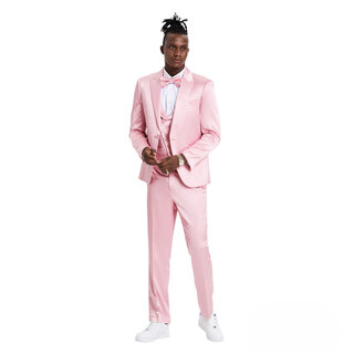 Tazzio Sharkskin Suit - 3 Piece - Dusty Rose
