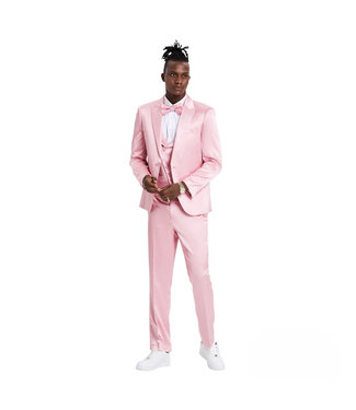 Tazzio Tazzio Sharkskin Suit - 3 Piece - Dusty Rose