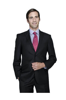 David Major Slim Fit Suit Jacket - Black