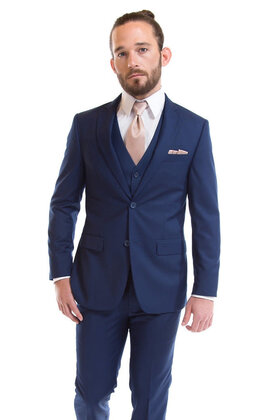 David Major Slim Fit Suit Jacket - French Blue
