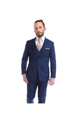 David Major Slim Fit Suit Jacket - French Blue