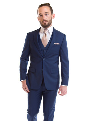 David Major Slim Fit Suit Jacket - French Blue
