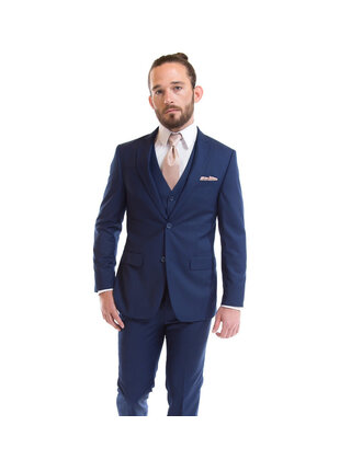 David Major Slim Fit Suit Jacket - French Blue