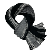 FRAAS KNIT ACYLIC SCARF - White/Black