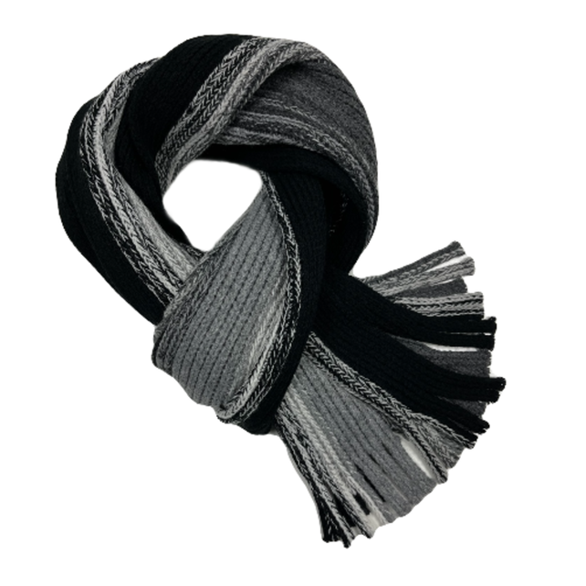 FRAAS KNIT ACYLIC SCARF - White/Black