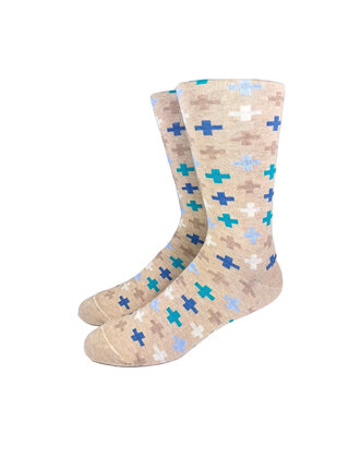 Collins Clothiers Plus Sign Socks - Taupe