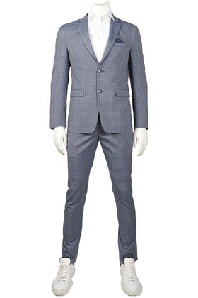 Horst Plaid Suit - Steel Grey