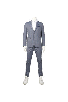 Horst Plaid Suit - Steel Grey