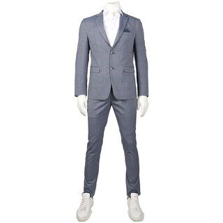 Horst Plaid Suit - Steel Grey