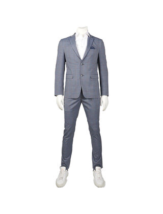 Horst Plaid Suit - Steel Grey