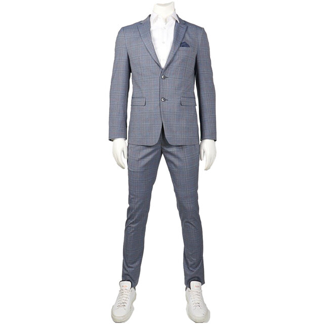 Horst Plaid Suit - Steel Grey