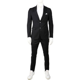 Horst Windowpane Suit - Black