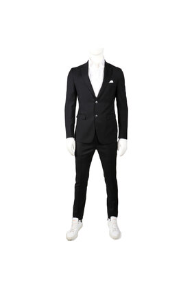Horst Windowpane Suit - Black