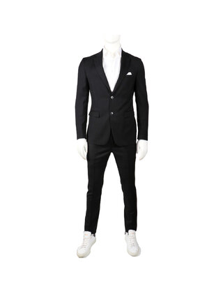 Horst Windowpane Suit - Black