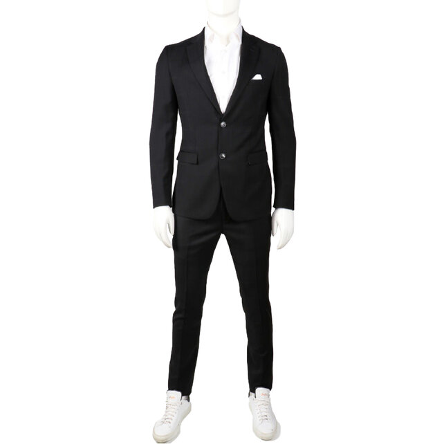Horst Windowpane Suit - Black