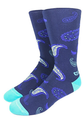 Collins Clothiers Paisley Socks - Navy