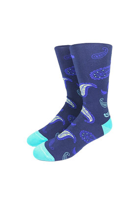 Collins Clothiers Paisley Socks - Navy