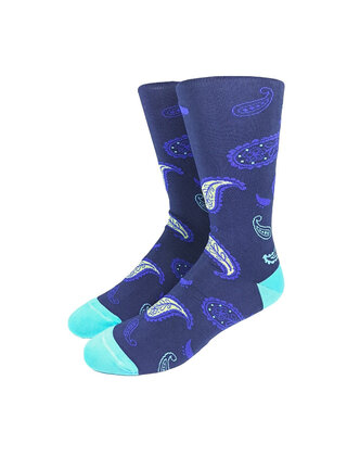 Collins Clothiers Paisley Socks - Navy