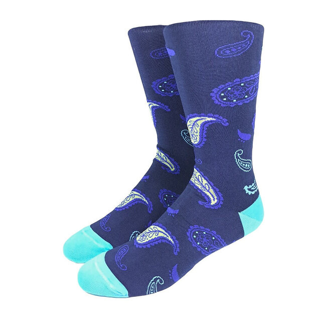 Collins Clothiers Paisley Socks - Navy