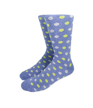 Collins Clothiers Polka Dot Socks - Denim