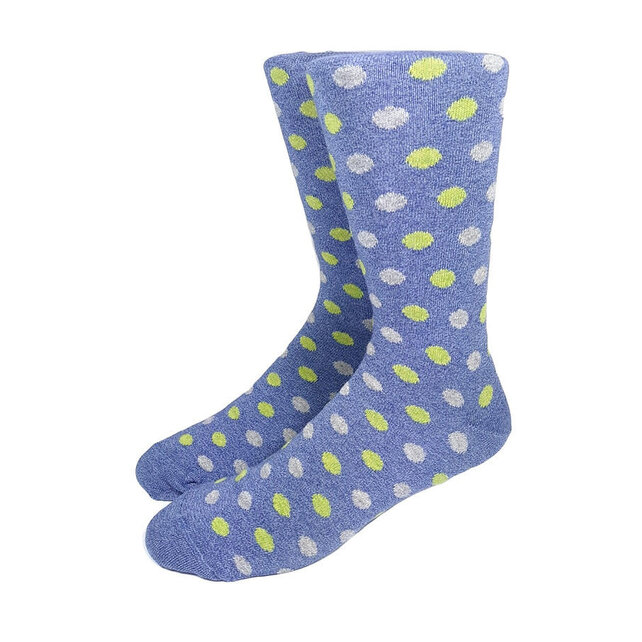 Collins Clothiers Polka Dot Socks - Denim