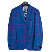 SOUL OF LONDON SPORT COAT - COBALT WINDOW PANE SOUL OF LONDON SPORT COAT - COBALT WINDOW PANE