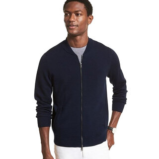 MICHAEL KORS MERINO BASEBALL COLLAR FULL ZIP