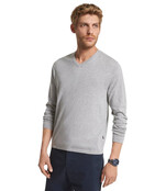 Michael Kors Cotton Jersey V-Neck Sweater - Heather Grey