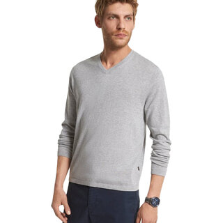 Michael Kors Cotton Jersey V-Neck Sweater - Heather Grey