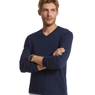 Michael Kors Cotton Jersey V-Neck Sweater - Midnight