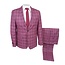 Alpha & Steele Plaid Suit - Burgundy