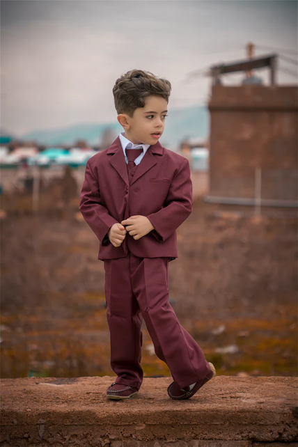 Peanut Butter Joey Boy's Suit - Burgundy