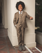 Peanut Butter 007 Boy's Suit - Mocha