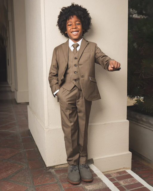 Peanut Butter 007 Boy's Suit - Mocha