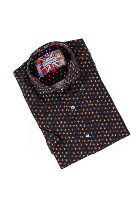 7 Downie St. Short Sleeve Pattern Dress Shirt - Multi