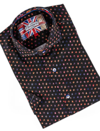 7 Downie St. Short Sleeve Pattern Dress Shirt - Multi