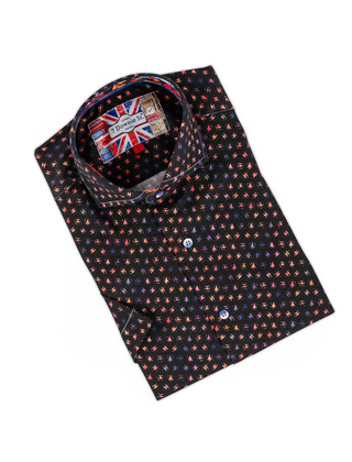 7 Downie St. Short Sleeve Pattern Dress Shirt - Multi