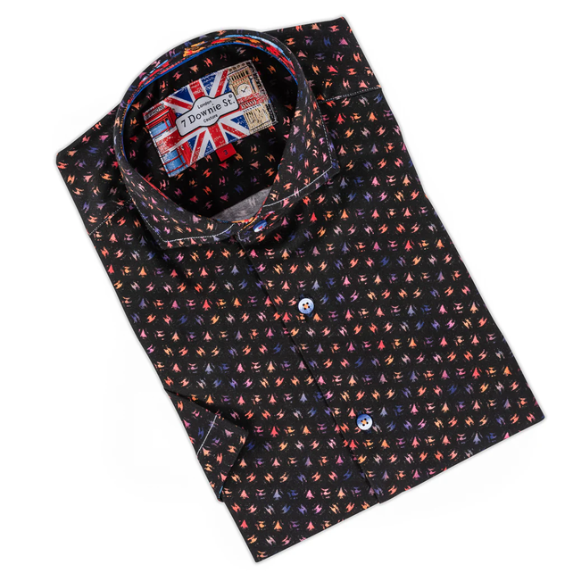 7 Downie St. Short Sleeve Pattern Dress Shirt - Multi