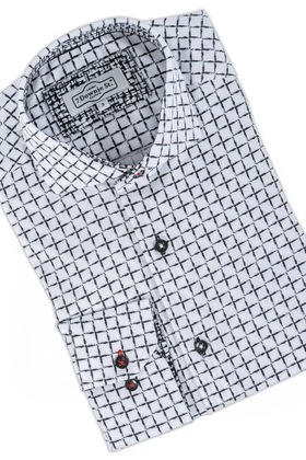 7 Downie St. Check Pattern Dress Shirt - 6013