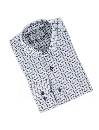 7 Downie St. Check Pattern Dress Shirt - 6013