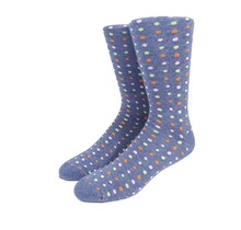 Collins Clothiers Polka Dot Socks - Multi Denim