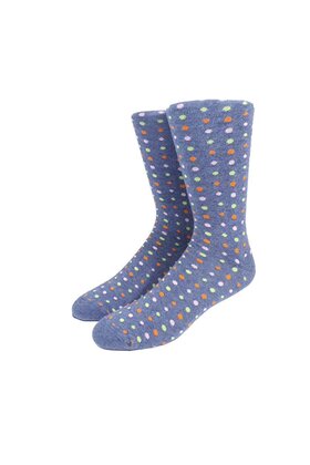 Collins Clothiers Polka Dot Socks - Multi Denim