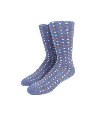 Collins Clothiers Polka Dot Socks - Multi Denim