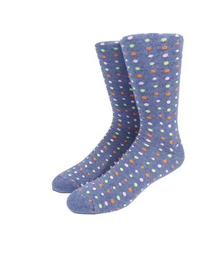 Collins Clothiers Polka Dot Socks - Multi Denim