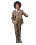 Peanut Butter 007 Boy's Suit - Mocha