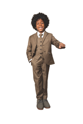 Peanut Butter 007 Boy's Suit - Mocha