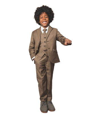 Peanut Butter 007 Boy's Suit - Mocha